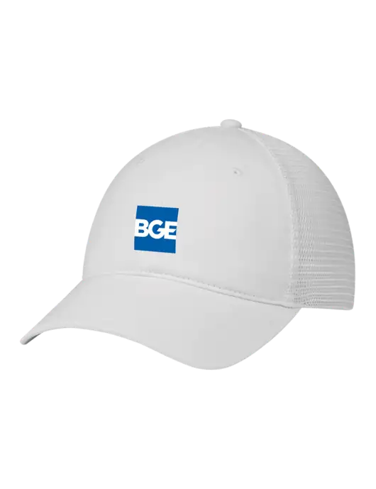 Richardson 111 Garment Washed Trucker Cap White w/White Mesh w/BGE Logo