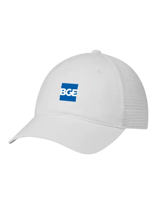 Richardson 111 Garment Washed Trucker Cap White w/White Mesh w/BGE Logo