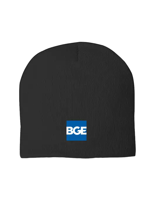 Solid Black Element Knit Beanie w/BGE Logo