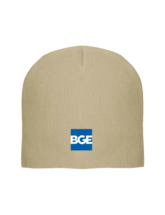 Solid Tan Element Knit Beanie w/BGE Logo