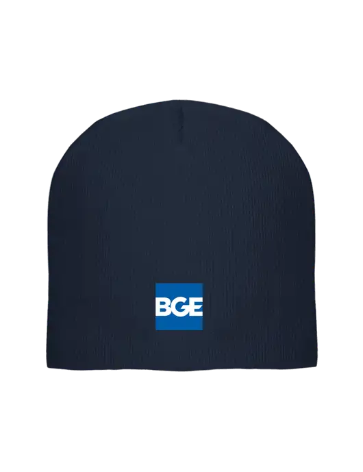 Solid Navy Element Knit Beanie w/BGE Logo