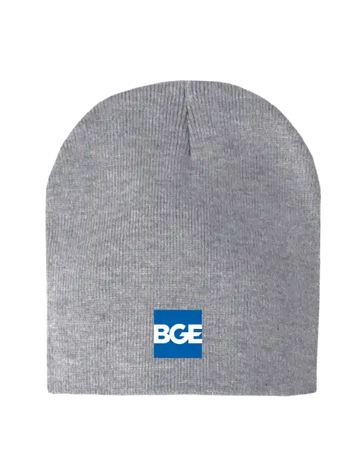 Light Grey Heather Element Knit Beanie w/BGE Logo