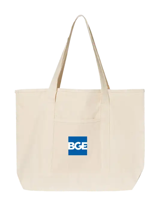 Natural Large Canvas Deluxe Tote w/BGE Logo