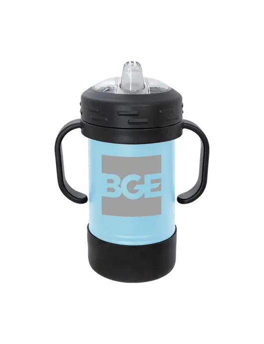 Polar Camel 10 oz Powder Coated Light Blue Sippy Cup w/BGE Logo