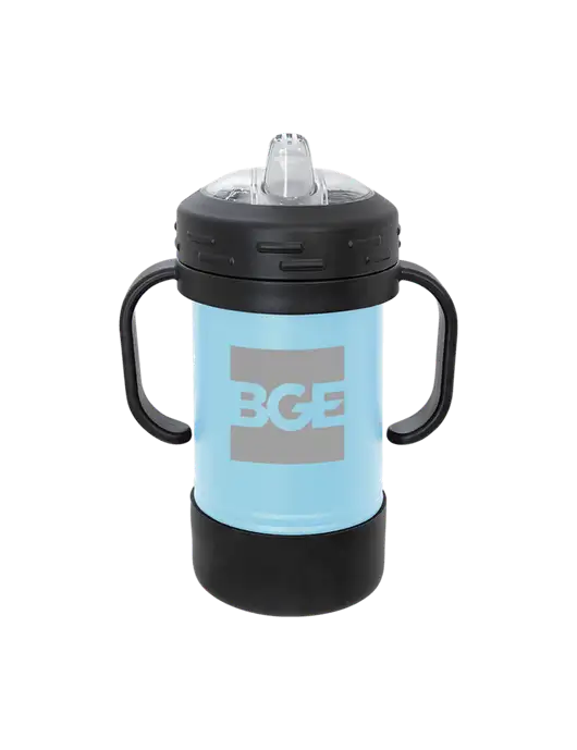 Polar Camel 10 oz Powder Coated Light Blue Sippy Cup w/BGE Logo