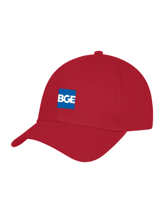 Red Structured Cap Hook & Loop w/BGE Logo