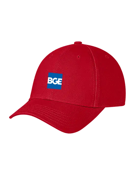Red Structured Soft Snap Closure Hook & Loop Cap w/BGE Logo