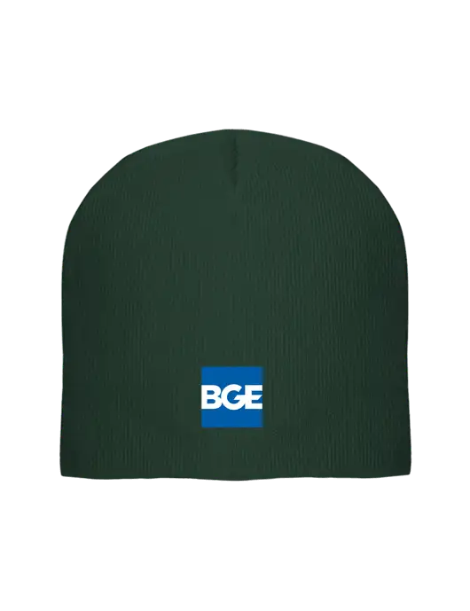 Solid Dark Green Element Knit Beanie  w/BGE Logo