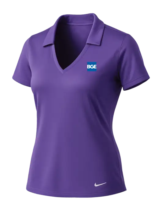 NIKE Purple Womens Dri-Fit Vertical Mesh Polo w/BGE Logo
