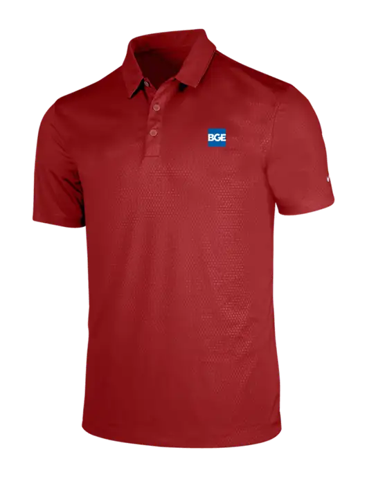 NIKE Red Dri-Fit Embossed Tri-Blade Polo w/BGE Logo