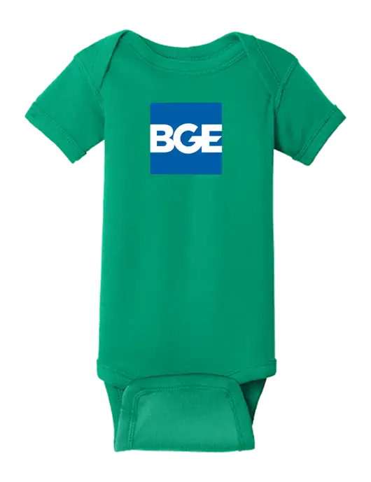 Rabbit Skins Kelly Infant Short Sleeve Baby Rib Bodysuit w/BGE Logo