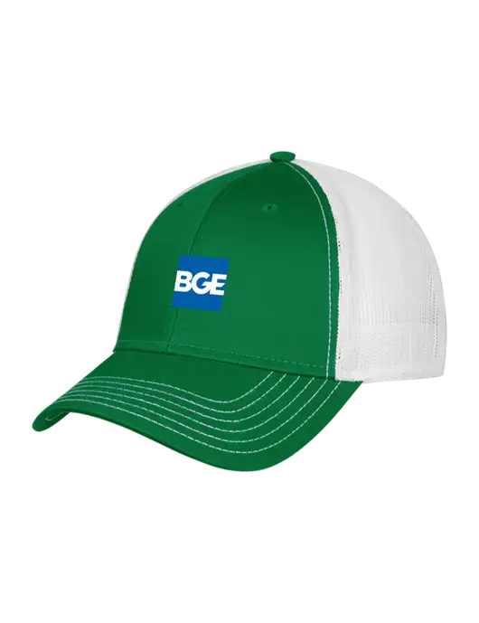 Kelly & White Mesh Trucker Cap Snap Back w/BGE Logo