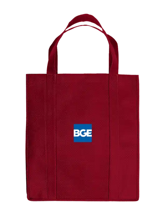 Eco Reusable Jumbo Maroon Shopping Bag w/BGE Logo