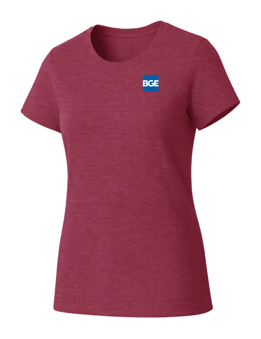 Womens Seriously Soft Heathered Cardinal T-Shirt w/BGE Logo