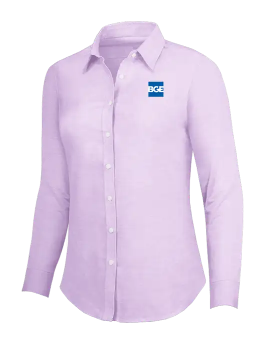 Soft Purple Womens SuperPro Oxford Shirt w/BGE Logo