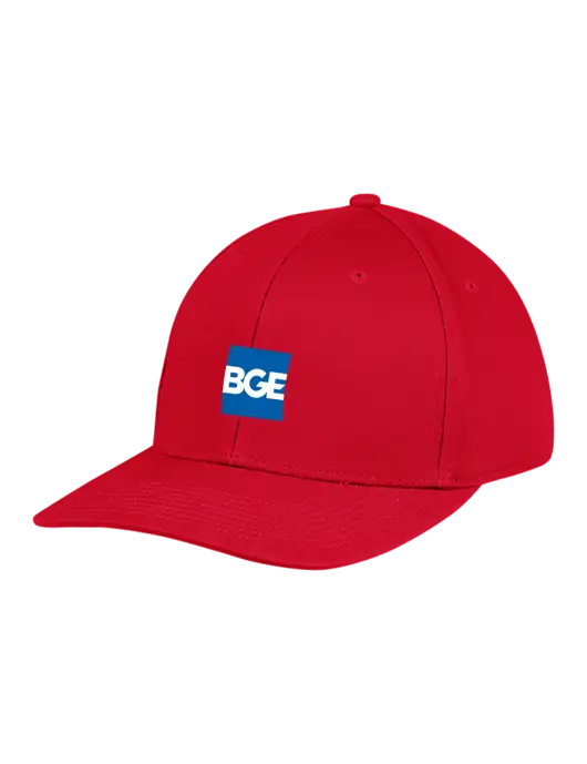 Premium Modern Structured Twill Red Snapback Cap w/BGE Logo