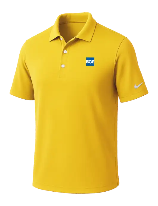 NIKE Yellow Gold Dri-Fit Micro Pique 2.0 Polo
 w/BGE Logo