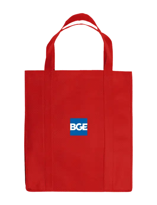 Eco Reusable Jumbo Red Shopping Bag w/BGE Logo