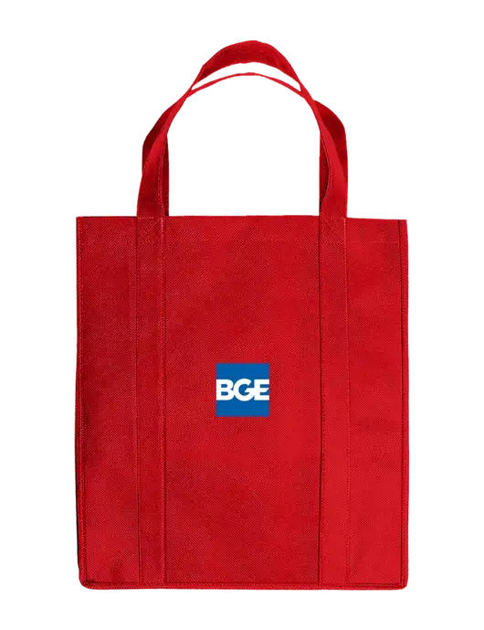 Eco Reusable Jumbo Red Shopping Bag w/BGE Logo