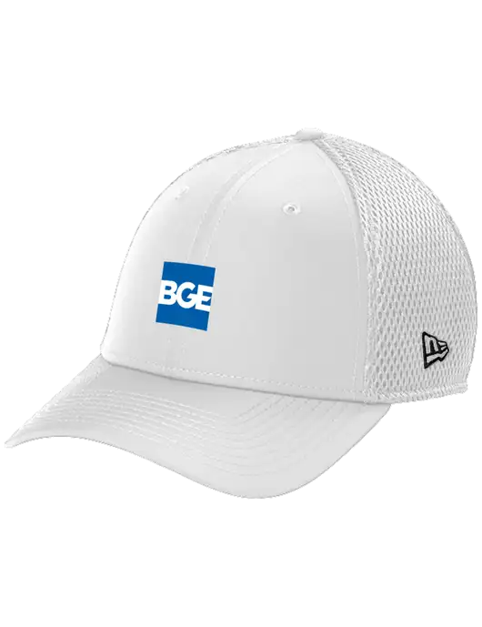 New Era 39THIRTY Performance Stretch White Mesh Cap w/BGE Logo
