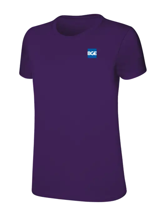 Womens Ring Spun Purple 4.5 oz T-Shirt w/BGE Logo