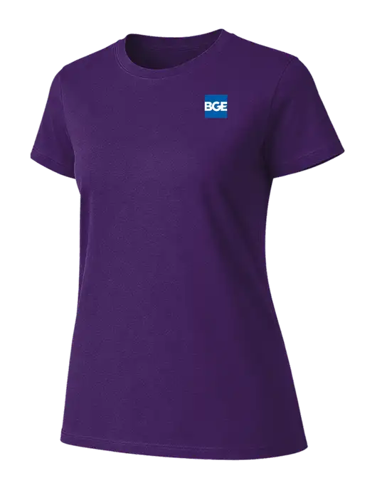 Womens Ring Spun Purple 4.5 oz T-Shirt w/BGE Logo