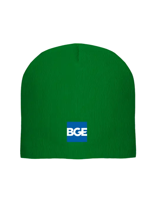 Solid Kelly Green Element Knit Beanie w/BGE Logo