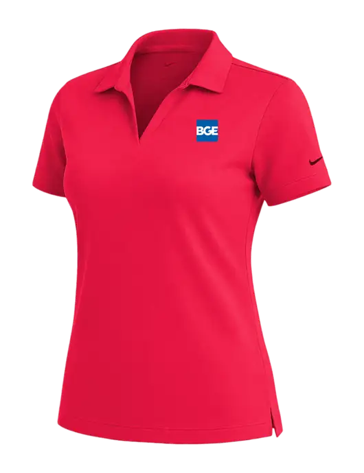 NIKE Red Womens Dri-Fit Micro Pique Polo w/BGE Logo