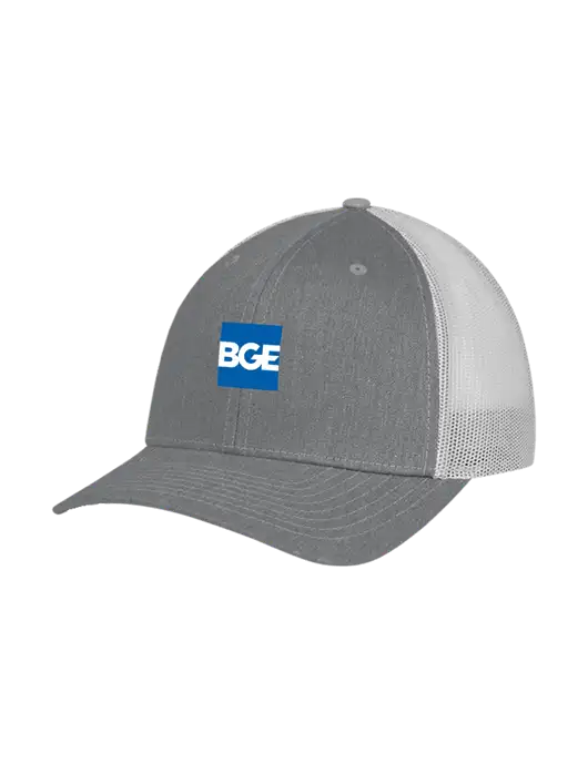 Richardson Adjustable Snapback Original 112 Trucker Cap Heather Grey w/Light Grey Mesh w/BGE Logo