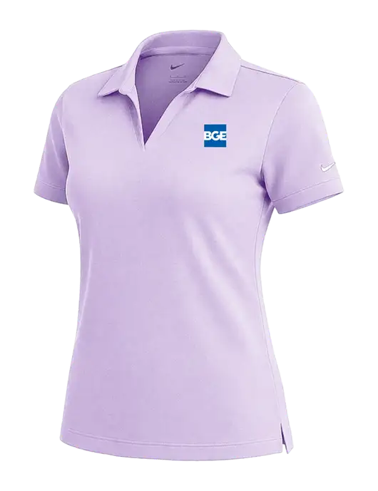 NIKE Light Purple Womens Dri-Fit Micro Pique Polo w/BGE Logo