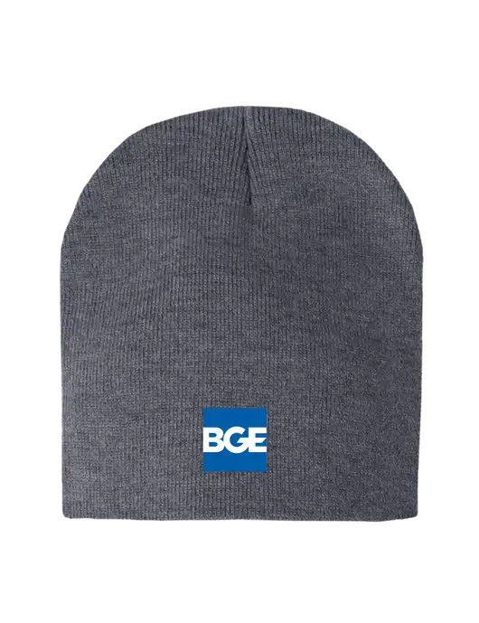 Dark Grey Heather Element Knit Beanie w/BGE Logo