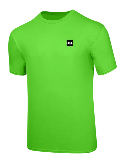 Ring Spun Safety Green 4.5 oz T-Shirt w/BGE Logo