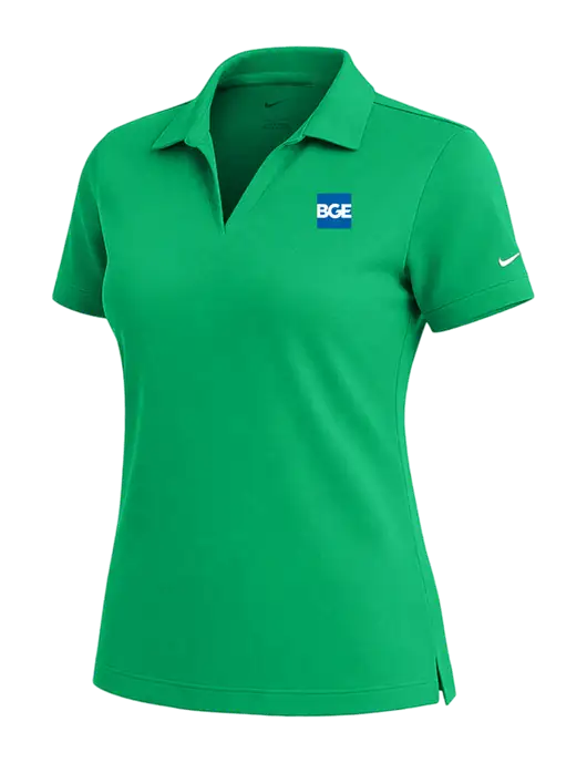 NIKE Kelly Green Womens Dri-Fit Micro Pique Polo w/BGE Logo