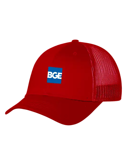 Red Mesh Trucker Cap Snap Back w/BGE Logo