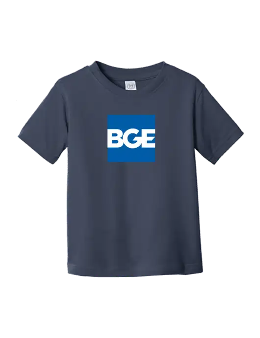 Rabbit Skins Navy Toddler Fine Jersey Tee w/BGE Logo