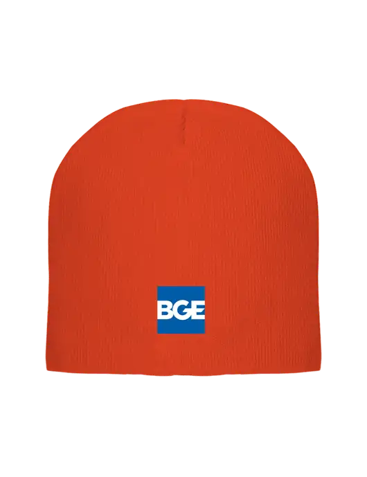 Safety Orange Element Knit Beanie w/BGE Logo
