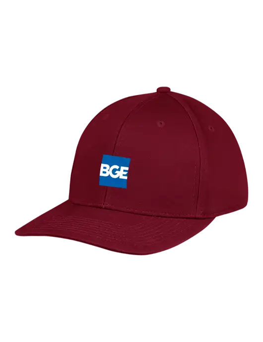 Premium Modern Structured Twill Maroon Snapback Cap w/BGE Logo