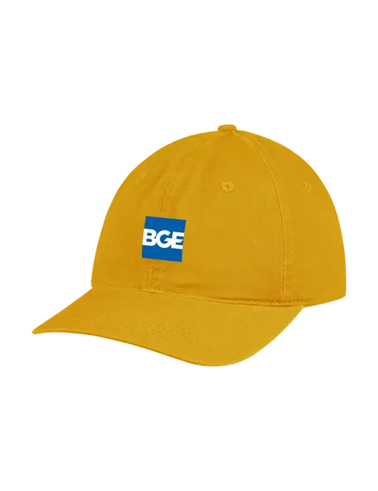 Garment Washed Unstructured Twill Yellow Gold Cap w/BGE Logo