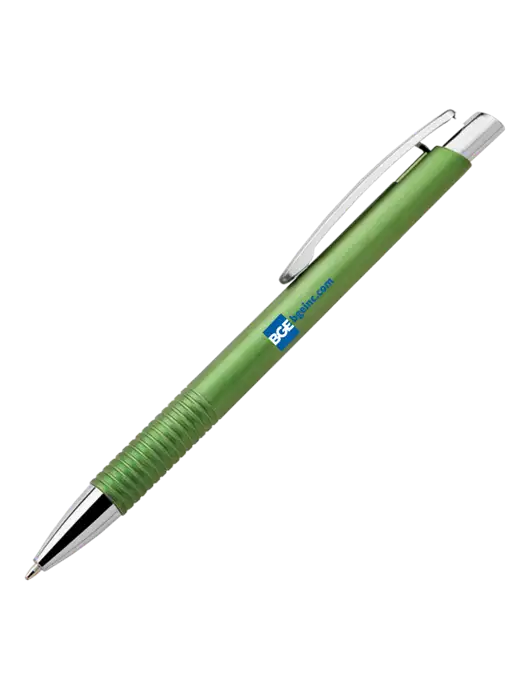 Malay Green Ballpoint Pen - Blue Ink w/BGE URL Logo