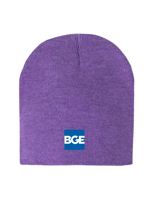 Purple Heather Element Knit Beanie w/BGE Logo