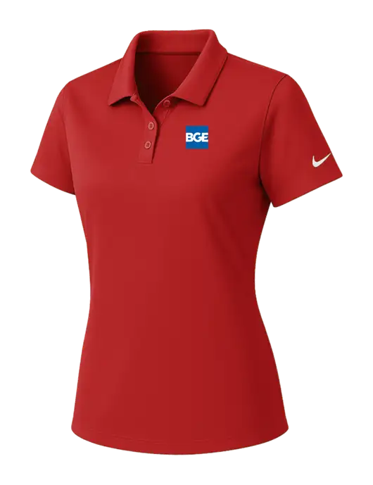 Nike Womens Red Dry Essential Solid Polo w/BGE Logo