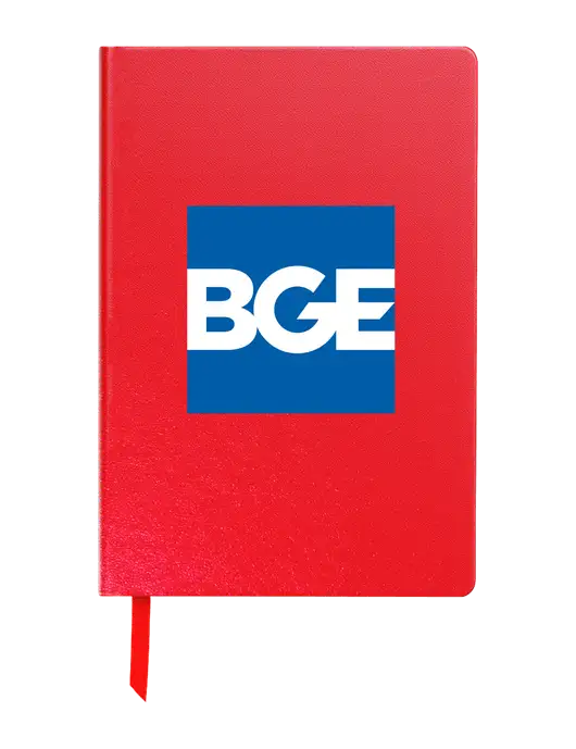Achieve Red Hardcover Journal, 5.5 x 8.37 w/BGE Logo