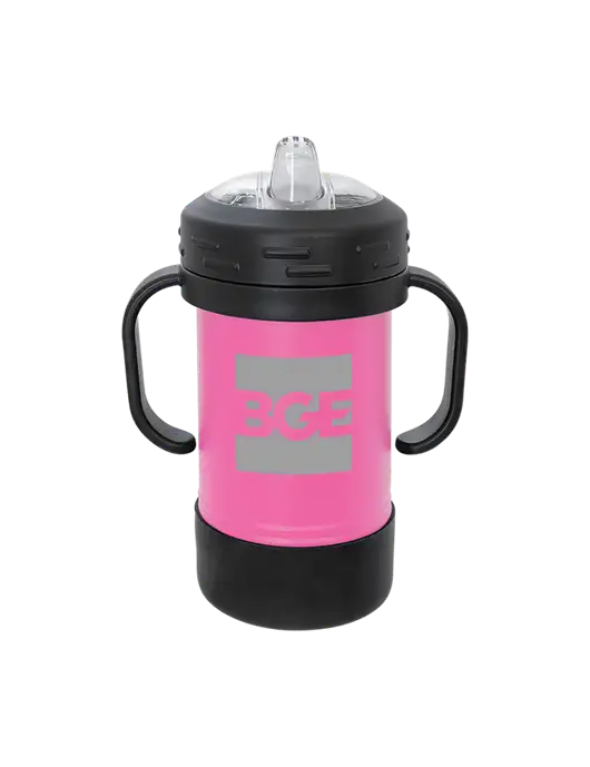 Polar Camel 10 oz Powder Coated Pink Sippy Cup w/BGE Logo