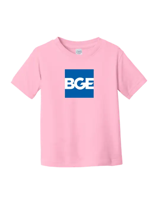 Rabbit Skins Pink Toddler Fine Jersey Tee w/BGE Logo