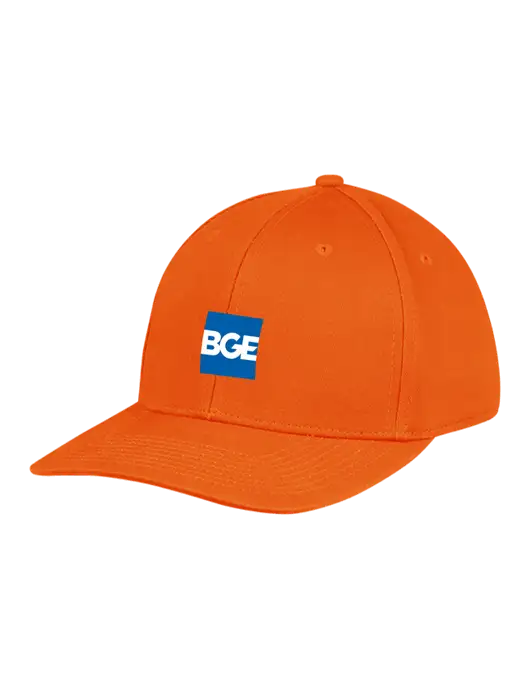 Premium Modern Structured Twill Orange Snapback Cap w/BGE Logo