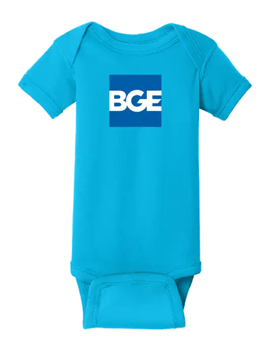Rabbit Skins Turquoise Infant Short Sleeve Baby Rib Bodysuit w/BGE Logo