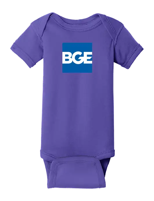 Rabbit Skins Purple Infant Short Sleeve Baby Rib Bodysuit w/BGE Logo
