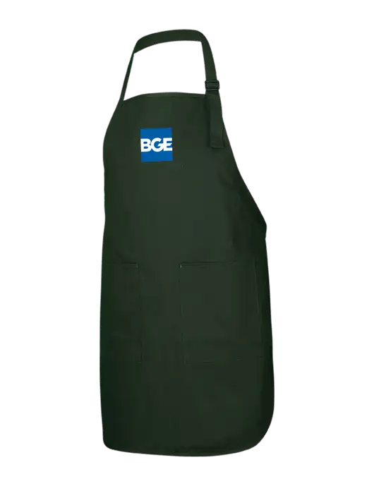 Full-Length Dark Green Apron With Pockets w/BGE Logo