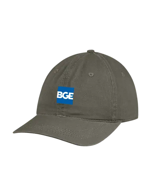 Garment Washed Unstructured Twill Olive Cap w/BGE Logo