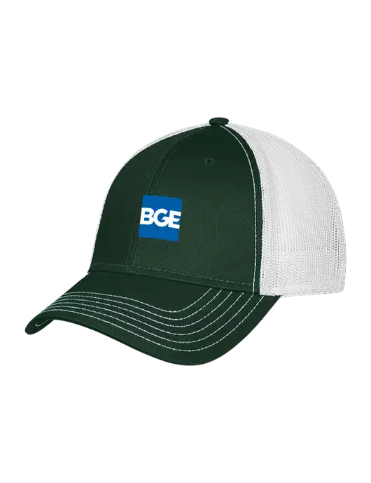 Dark Green/White Mesh Trucker Cap Snap Back w/BGE Logo